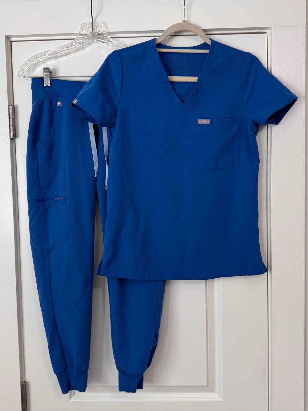 Figs XS Blue Scrub Set Catarina V-Neck Top & Zamaora Jogger Pants